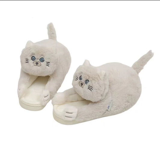 Cute Cat Plush Slippers