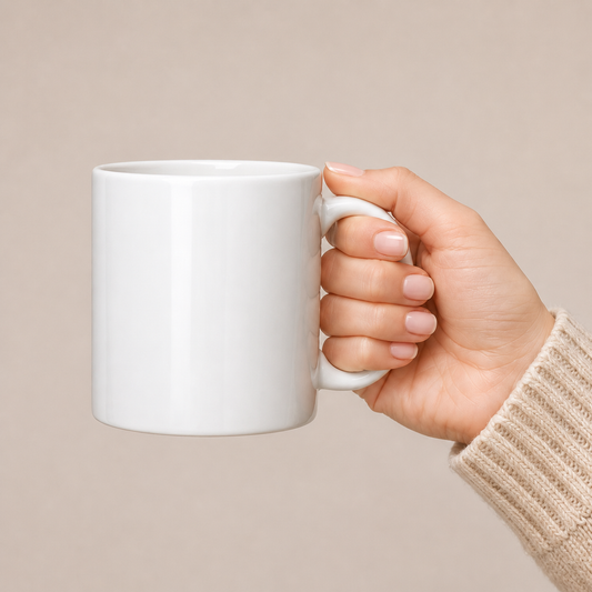White Coffee Mug – Minimal Ceramic Cup for Coffee, Tea & Everyday Drinks