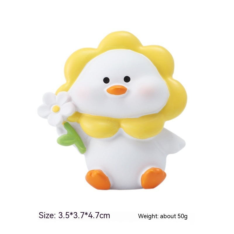 Cute Duck Desk Decoration – Resin Cartoon Desk Ornament
