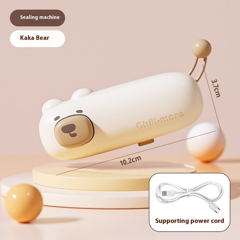 Portable Rechargeable Cartoon Mini Bag Sealer with Cutter