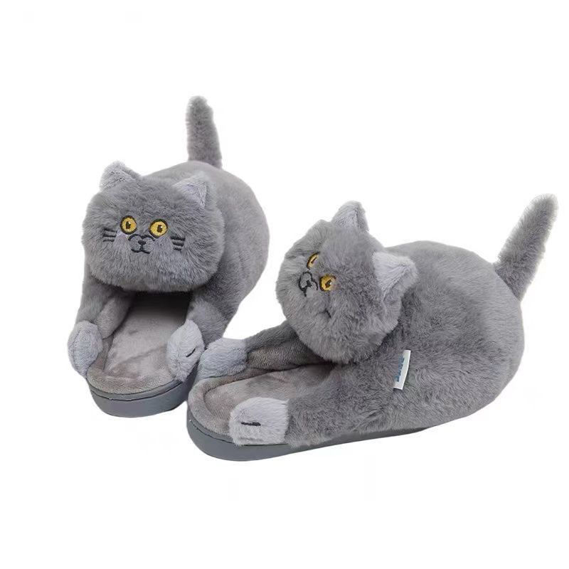Cute Cat Plush Slippers