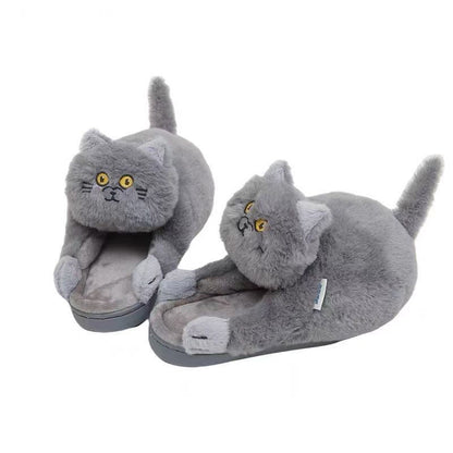 Cute Cat Plush Slippers