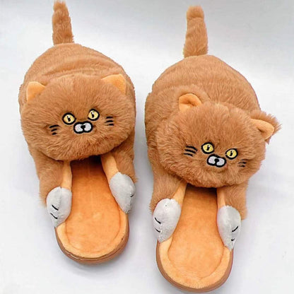 Cute Cat Plush Slippers