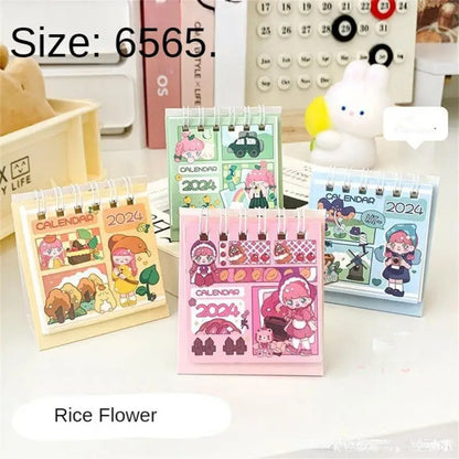 Cute Mini Desk Calendar – Cartoon Desktop Calendar for Office & Study