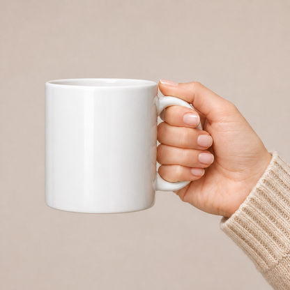 White Coffee Mug – Minimal Ceramic Cup for Coffee, Tea & Everyday Drinks
