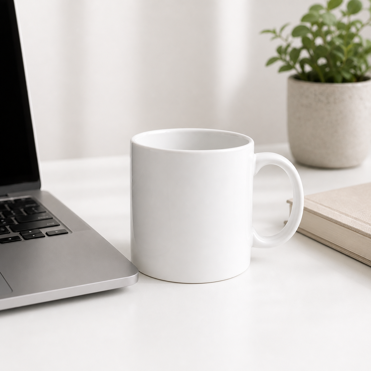 White Coffee Mug – Minimal Ceramic Cup for Coffee, Tea & Everyday Drinks