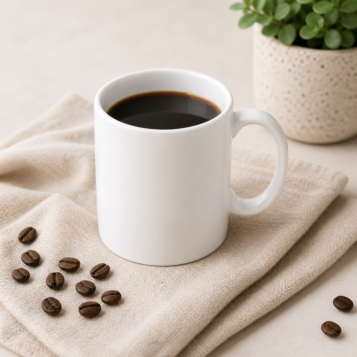 White Coffee Mug – Minimal Ceramic Cup for Coffee, Tea & Everyday Drinks