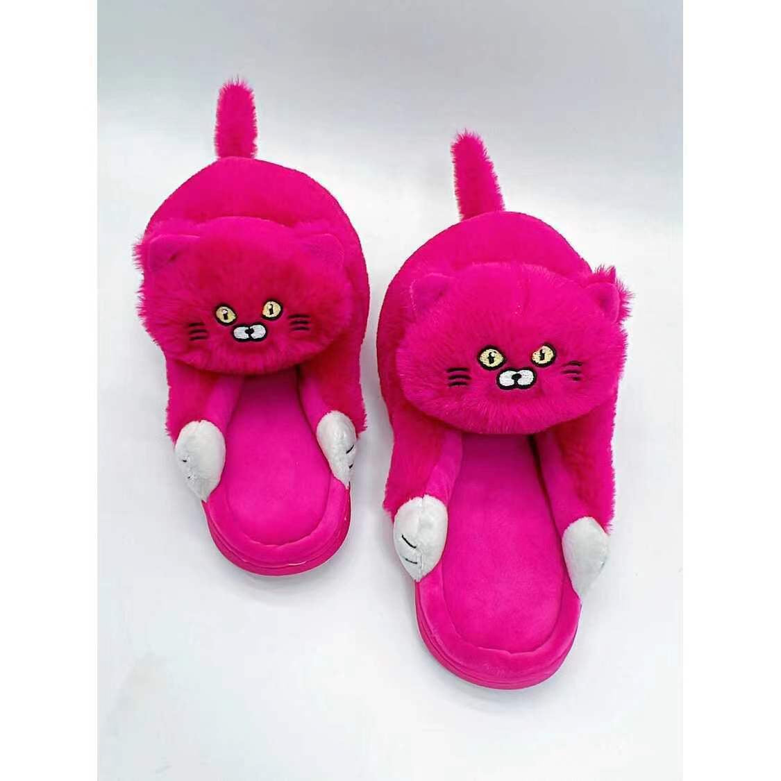 Cute Cat Plush Slippers