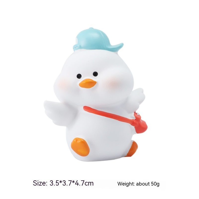 Cute Duck Desk Decoration – Resin Cartoon Desk Ornament
