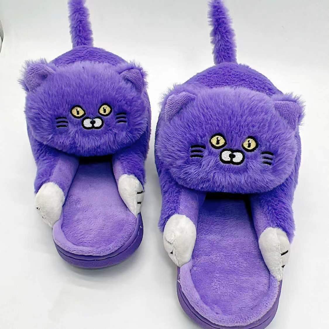 Cute Cat Plush Slippers