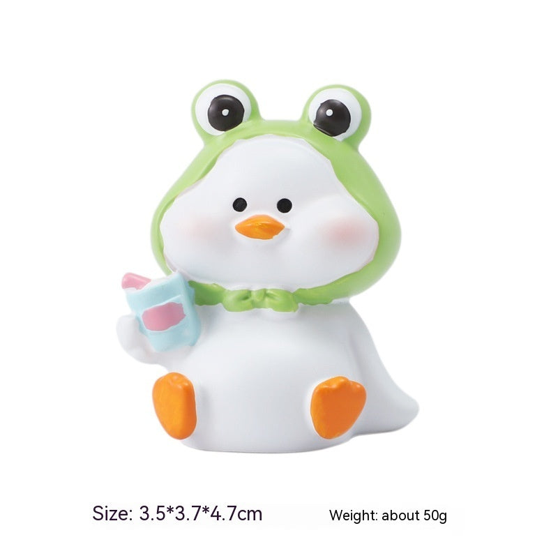 Cute Duck Desk Decoration – Resin Cartoon Desk Ornament