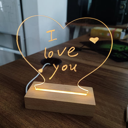 LED Acrylic Message Board Night Light with Pen
