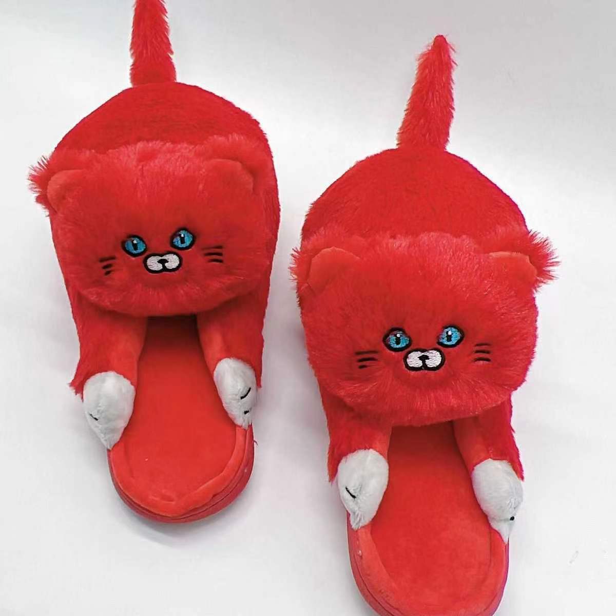 Cute Cat Plush Slippers