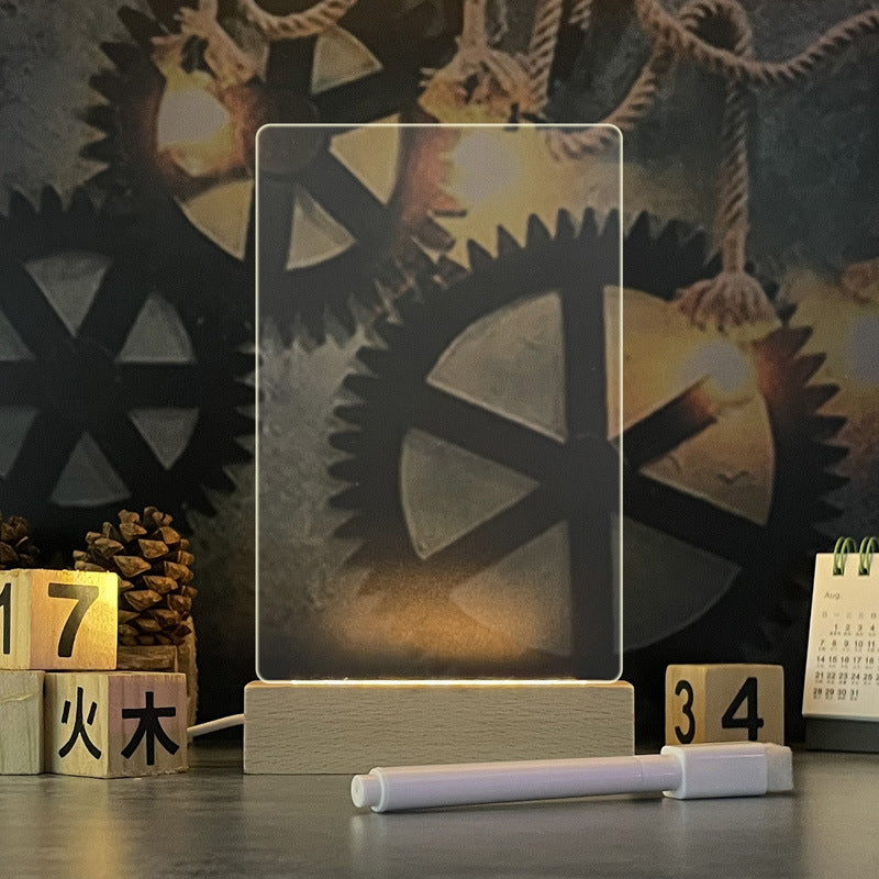 LED Acrylic Message Board Night Light with Pen